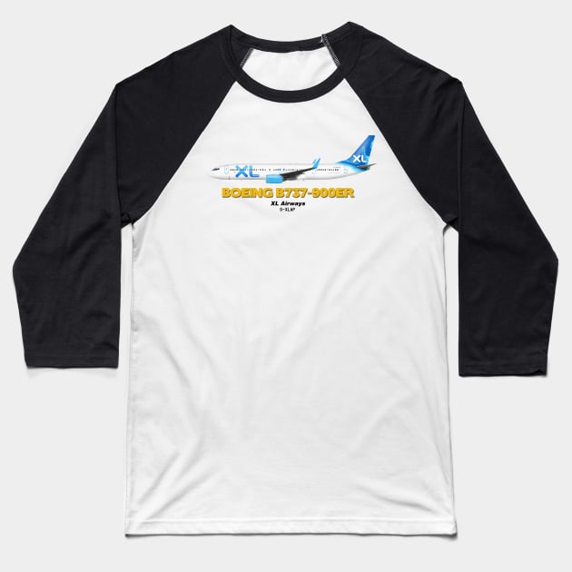 Boeing B737-900ER - XL Airways Baseball T-Shirt by TheArtofFlying